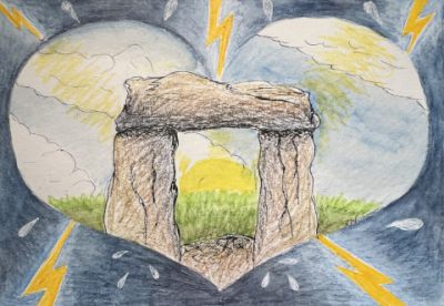 Geel, oranje,rood hart