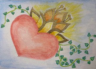 Hart waar bloemen uit ontstaan