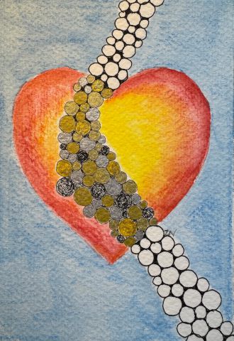 Geel, oranje,rood hart