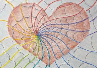 Hart in een gekleurd spinnenweb