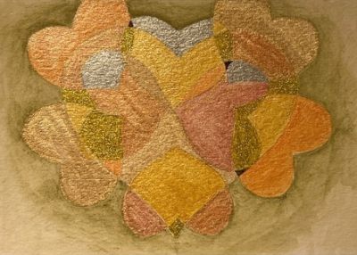 Hart in een gekleurd spinnenweb