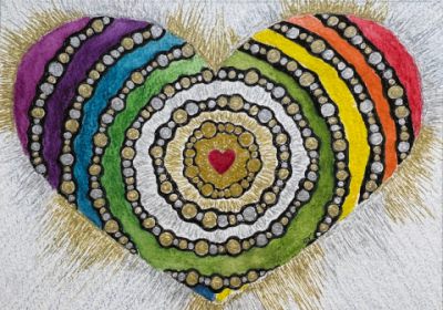 Geel, oranje,rood hart