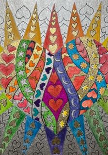 Geel, oranje,rood hart