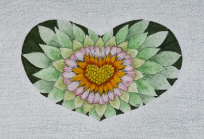 Geel, oranje,rood hart