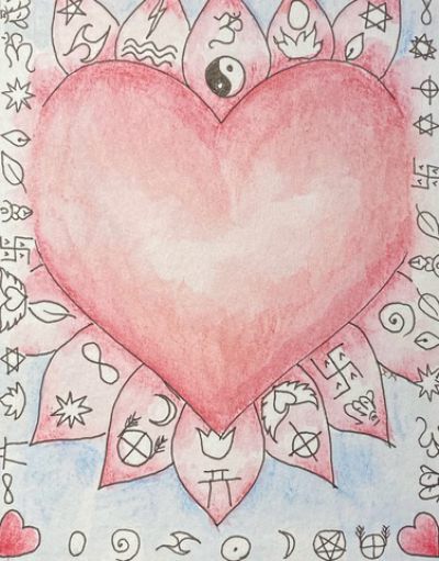 Vrouw in een hart