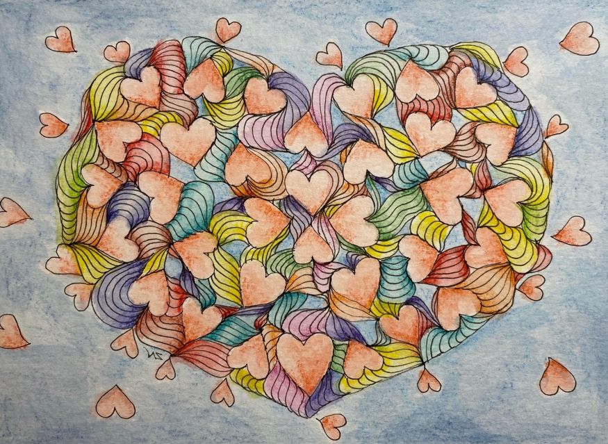 Vrouw in een hart