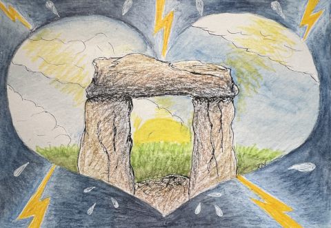 Geel, oranje,rood hart