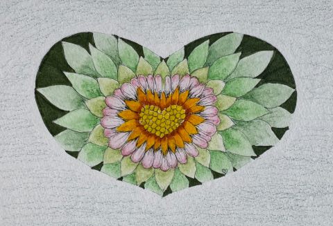 Geel, oranje,rood hart