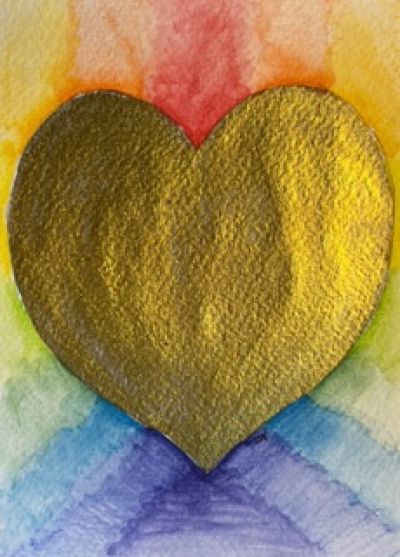 Golden Heart + Rainbow